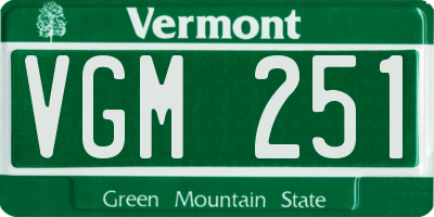 VT license plate VGM251