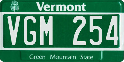 VT license plate VGM254