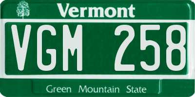 VT license plate VGM258