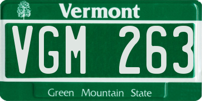 VT license plate VGM263