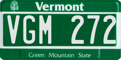 VT license plate VGM272