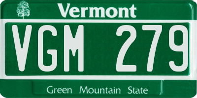 VT license plate VGM279