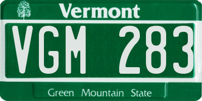 VT license plate VGM283