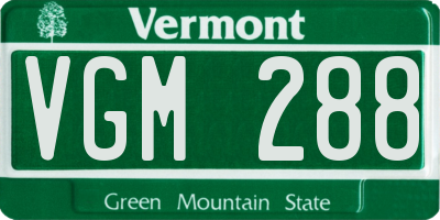 VT license plate VGM288