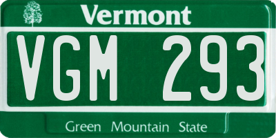 VT license plate VGM293