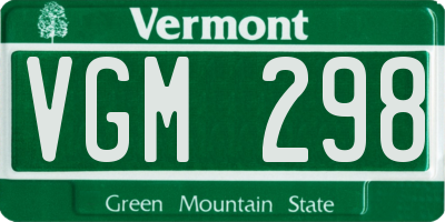 VT license plate VGM298