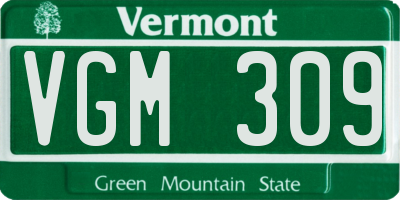 VT license plate VGM309