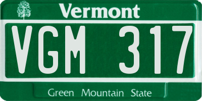 VT license plate VGM317