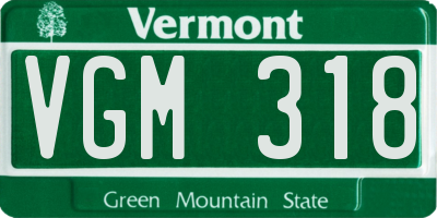 VT license plate VGM318