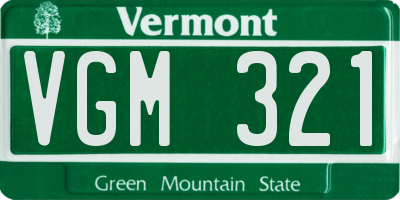 VT license plate VGM321