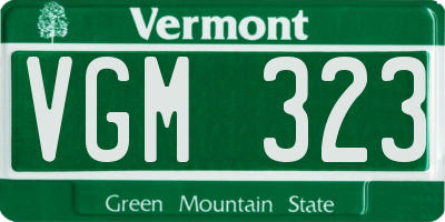 VT license plate VGM323