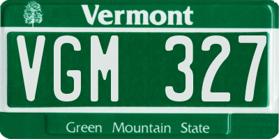 VT license plate VGM327