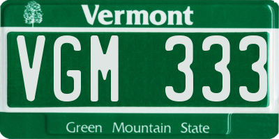 VT license plate VGM333