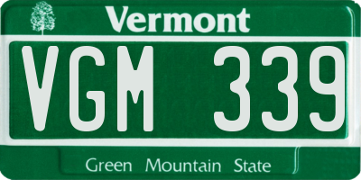 VT license plate VGM339