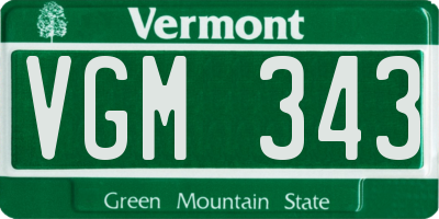 VT license plate VGM343