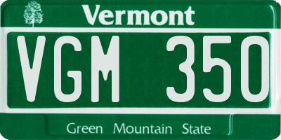 VT license plate VGM350