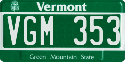 VT license plate VGM353