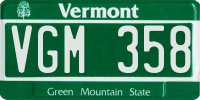 VT license plate VGM358