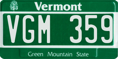 VT license plate VGM359