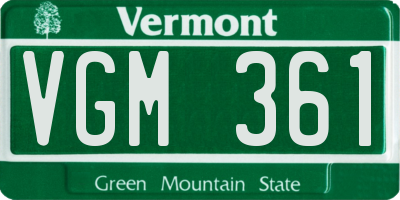 VT license plate VGM361