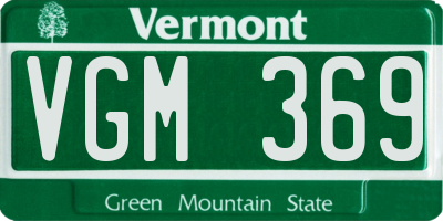 VT license plate VGM369
