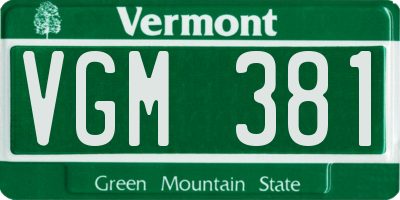 VT license plate VGM381