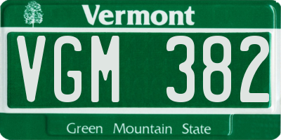 VT license plate VGM382