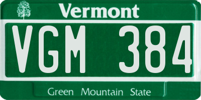 VT license plate VGM384