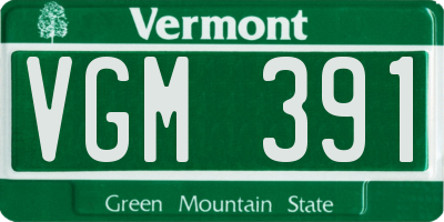 VT license plate VGM391