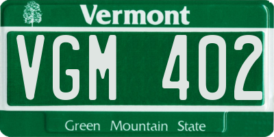 VT license plate VGM402