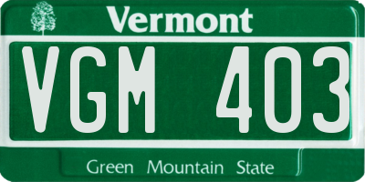 VT license plate VGM403