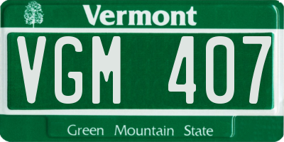 VT license plate VGM407