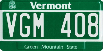 VT license plate VGM408