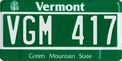 VT license plate VGM417
