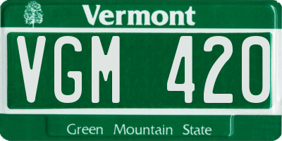 VT license plate VGM420