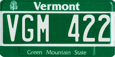 VT license plate VGM422
