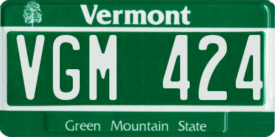VT license plate VGM424