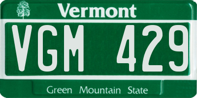VT license plate VGM429