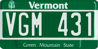 VT license plate VGM431