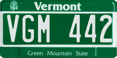 VT license plate VGM442