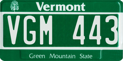 VT license plate VGM443