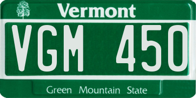 VT license plate VGM450