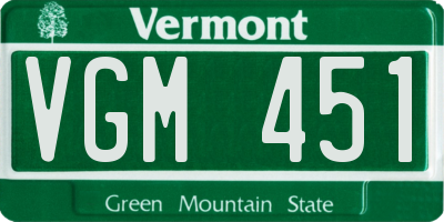 VT license plate VGM451