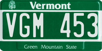 VT license plate VGM453