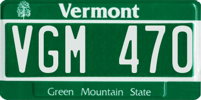 VT license plate VGM470