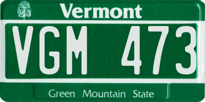 VT license plate VGM473