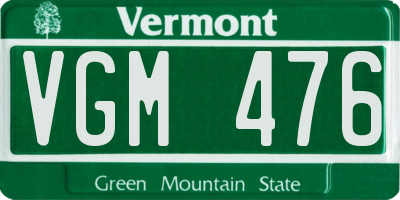 VT license plate VGM476