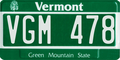 VT license plate VGM478