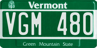 VT license plate VGM480