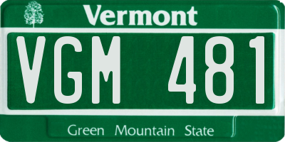 VT license plate VGM481